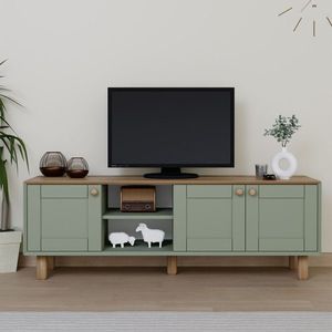 Comoda TV, Miwood, Bohemian 1600-84, 160x56x40 cm, PAL, Verde imagine