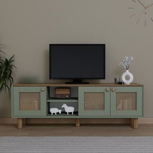 Comoda TV, Miwood, Bohemian 1600-142, 160x56x40 cm, PAL, Verde imagine