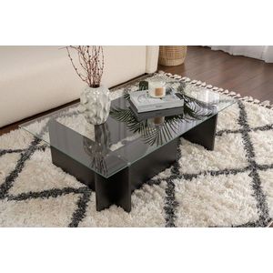 Masuta de cafea, Nordure, Flavio, 105x30x65 cm, Sticla temperata , Negru imagine