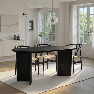 Masa, Nordure, Sablin, 180x75x89 cm, PAL, Negru imagine