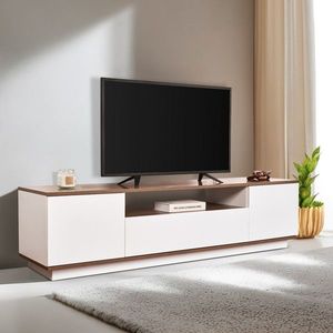 Comoda TV, Lorena, Veramont, 180x44 cm, PAL, Alb/Maro imagine