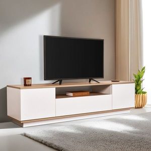 Comoda TV, Lorena, Veramont, 180x44 cm, PAL, Alb / Stejar Cadiz imagine