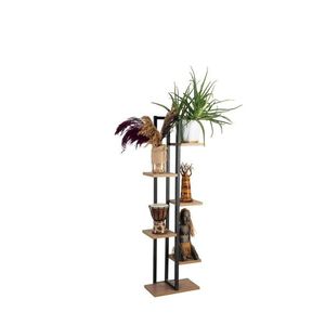 Corp biblioteca, Valovi, Nina, 34x120x19 cm, PAL, Pin Atlantic / Negru imagine