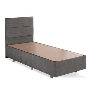 Baza de pat de o persoană și tăblie, Niron, Silver, 100x38x200 cm, Cadru: OȚEL, Gri imagine
