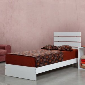 Pat de o persoană, Comforty, Fuga 120, 125x100x205 cm, PAL, Alb imagine