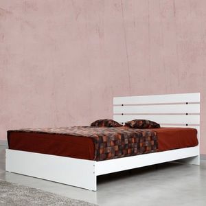 Pat dublu, Comforty, Fuga 160, 165x100x205 cm, PAL, Alb imagine