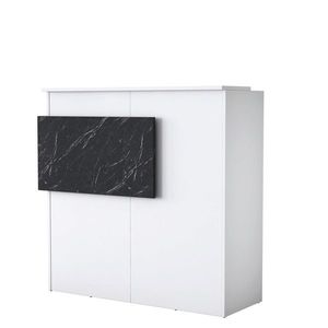 Masa de receptie, Rani, MA102, 110x110x40 cm, PAL, Alb / Antracit imagine