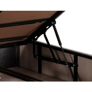 Saltea dubla, Base & Headboard, Niron, Argintiu, 150x38x200 cm, Cadru: OȚEL, Gri imagine