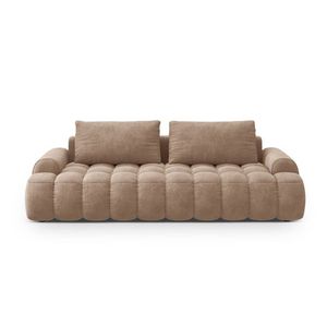 Canapea extensibila 4 locuri, Linz, Cosmopolitan Design, 250x100x84 cm, catifea, bej inchis imagine
