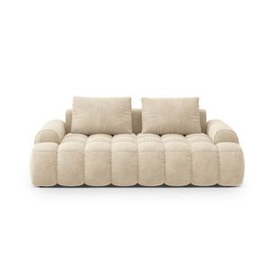 Canapea 3 locuri, Linz, Cosmopolitan Design, 200x100x84 cm, catifea, bej deschis imagine