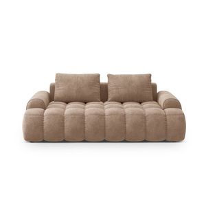 Canapea 3 locuri, Linz, Cosmopolitan Design, 200x100x84 cm, catifea, bej inchis imagine