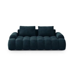 Canapea 3 locuri, Linz, Cosmopolitan Design, 200x100x84 cm, catifea, albastru petrol inchis imagine