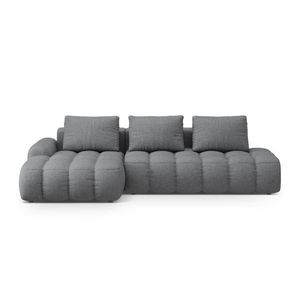 Coltar extensibil stanga 3 locuri, Linz, Cosmopolitan Design, 275x142x84 cm, cotiera dreapta, tesatura structurata, gri imagine