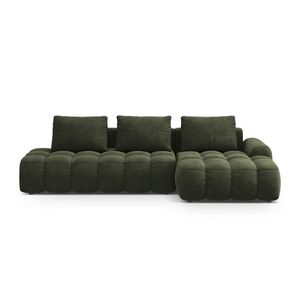 Coltar extensibil dreapta 3 locuri, Linz, Cosmopolitan Design, 275x142x84 cm, cotiera stanga, catifea, verde imagine