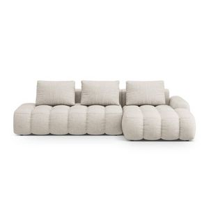 Coltar extensibil dreapta 3 locuri, Linz, Cosmopolitan Design, 275x142x84 cm, cotiera stanga, tesatura structurata, bej imagine