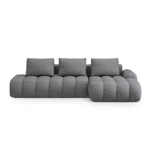 Coltar extensibil dreapta 3 locuri, Linz, Cosmopolitan Design, 275x142x84 cm, cotiera stanga, tesatura structurata, gri imagine