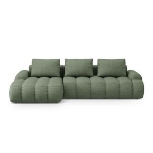 Coltar extensibil stanga 3 locuri, Linz, Cosmopolitan Design, 275x142x84 cm, tesatura structurata, verde oliv inchis imagine
