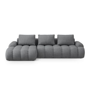 Coltar extensibil stanga 3 locuri, Linz, Cosmopolitan Design, 275x142x84 cm, tesatura structurata, gri imagine