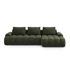 Coltar extensibil dreapta 3 locuri, Linz, Cosmopolitan Design, 275x142x84 cm, catifea, verde imagine