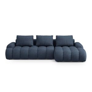 Coltar extensibil dreapta 3 locuri, Linz, Cosmopolitan Design, 275x142x84 cm, tesatura structurata, albastru inchis imagine