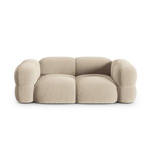 Canapea 3 locuri, Loretto, Cosmopolitan Design, 210x100x68 cm, catifea, bej deschis imagine