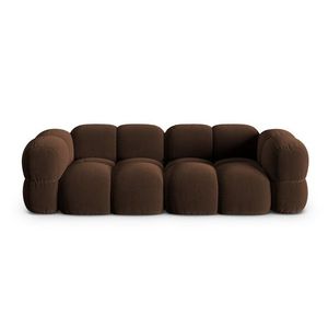 Canapea 4 locuri, Loretto, Cosmopolitan Design, 250x100x68 cm, catifea, ciocolata imagine