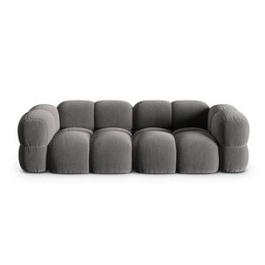 Canapea 4 locuri, Loretto, Cosmopolitan Design, 250x100x68 cm, catifea, gri imagine