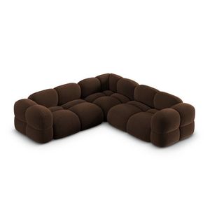 Coltar simetric 4 locuri, Loretto, Cosmopolitan Design, 250x250x68 cm, catifea, ciocolata imagine