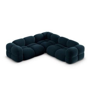 Coltar simetric 4 locuri, Loretto, Cosmopolitan Design, 250x250x68 cm, catifea, albastru petrol inchis imagine