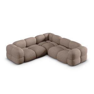 Coltar simetric 4 locuri, Loretto, Cosmopolitan Design, 250x250x68 cm, tesatura structurata, cappuccino imagine