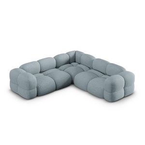 Coltar simetric 4 locuri, Loretto, Cosmopolitan Design, 250x250x68 cm, tesatura structurata, albastru pastel imagine