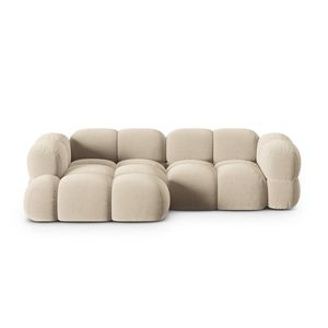 Coltar stanga 3 locuri, Loretto, Cosmopolitan Design, 250x147x68 cm, catifea, bej deschis imagine