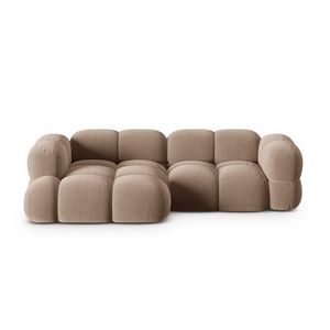 Coltar stanga 3 locuri, Loretto, Cosmopolitan Design, 250x147x68 cm, catifea, bej inchis imagine