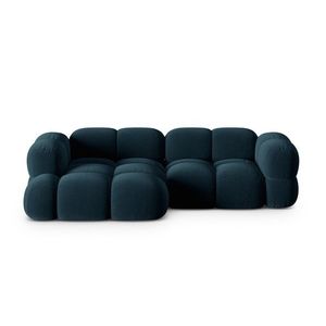 Coltar stanga 3 locuri, Loretto, Cosmopolitan Design, 250x147x68 cm, catifea, albastru petrol inchis imagine