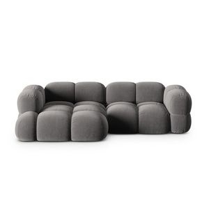 Coltar stanga 3 locuri, Loretto, Cosmopolitan Design, 250x147x68 cm, catifea, gri imagine
