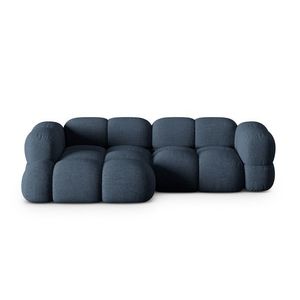 Coltar stanga 3 locuri, Loretto, Cosmopolitan Design, 250x147x68 cm, tesatura structurata, albastru inchis imagine