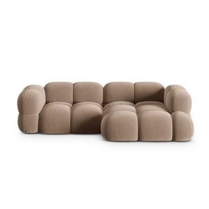 Coltar dreapta 3 locuri, Loretto, Cosmopolitan Design, 250x147x68 cm, catifea, bej inchis imagine