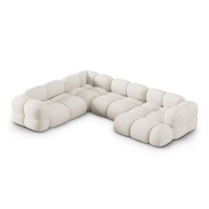 Coltar panoramic stanga 5 locuri, Loretto, Cosmopolitan Design, 345x250x68 cm, tesatura structurata, bej imagine