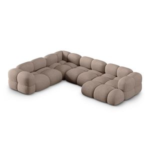 Coltar panoramic stanga 5 locuri, Loretto, Cosmopolitan Design, 345x250x68 cm, tesatura structurata, cappuccino imagine