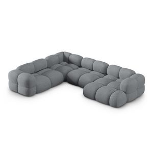 Coltar panoramic stanga 5 locuri, Loretto, Cosmopolitan Design, 345x250x68 cm, tesatura structurata, gri imagine