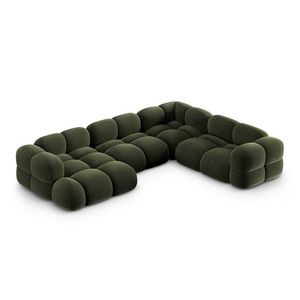 Coltar panoramic dreapta 5 locuri, Loretto, Cosmopolitan Design, 345x250x68 cm, catifea, verde imagine