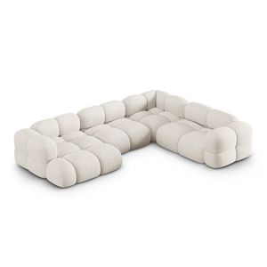 Coltar panoramic dreapta 5 locuri, Loretto, Cosmopolitan Design, 345x250x68 cm, tesatura structurata, bej imagine
