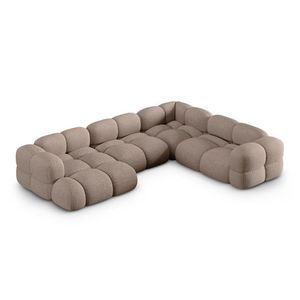 Coltar panoramic dreapta 5 locuri, Loretto, Cosmopolitan Design, 345x250x68 cm, tesatura structurata, cappuccino imagine