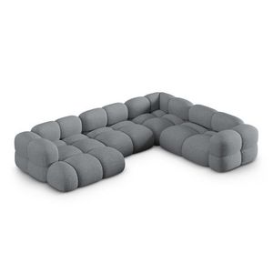 Coltar panoramic dreapta 5 locuri, Loretto, Cosmopolitan Design, 345x250x68 cm, tesatura structurata, gri imagine