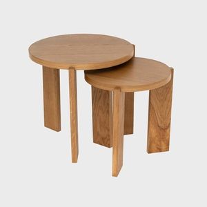 Masuta de cafea Tabula, Homla, 50x45 cm/40x40 cm, furnir de stejar/MDF, maro imagine
