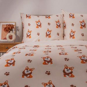 Lenjerie de pat dubla Corgi, Homla, 3 piese, 160x200 cm, microfibra din poliester, multicolor imagine