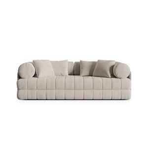 Canapea extensibila 3 locuri, Kemi, Cosmopolitan Design, 206x95x70 cm, catifea, bej imagine