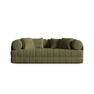 Canapea extensibila 3 locuri, Kemi, Cosmopolitan Design, 206x95x70 cm, catifea, verde imagine