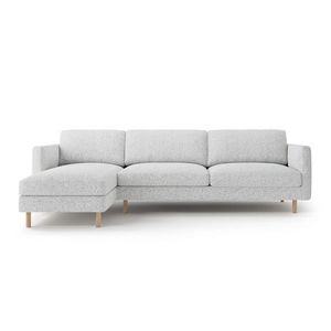 Coltar stanga 4 locuri, Eden, Micadoni, 286x150x90 cm, tesatura structurata, gri deschis melanj imagine