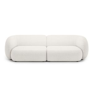 Canapea modulara 4 locuri, Kate, Micadoni, 243x99x76 cm, tesatura boucle, alb imagine